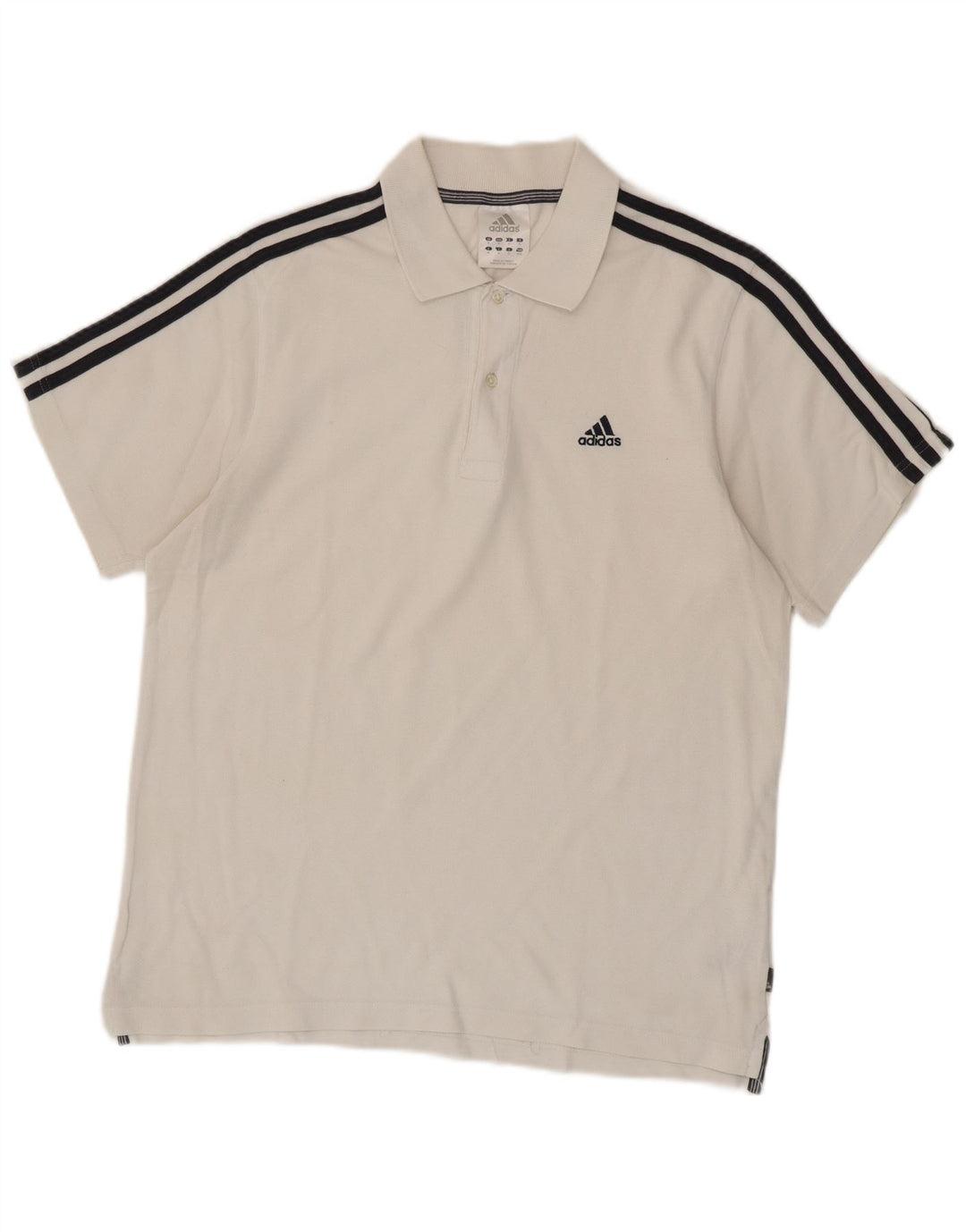 Tricou polo Adidas pentru bărbați, bumbac alb mediu