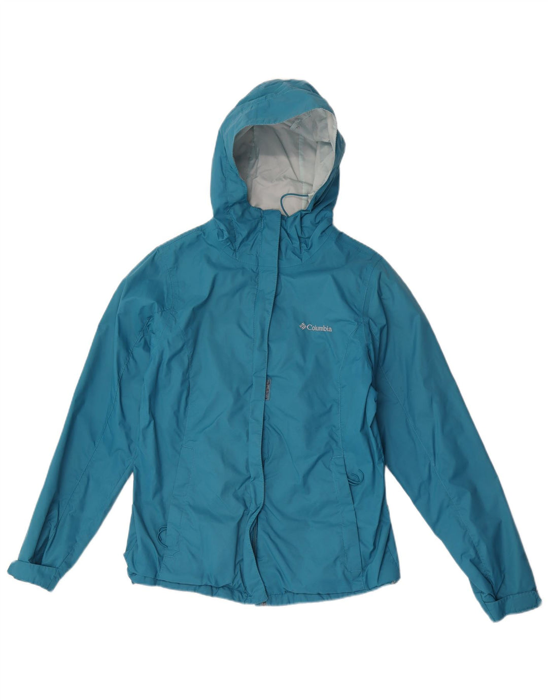 Jachetă de ploaie supradimensionată cu glugă Columbia pentru femei UK 10 Small Blue Nylon