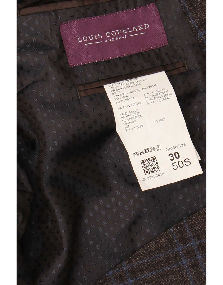 Jachetă blazer pentru bărbați Louis Copeland, cu 2 nasturi, EU 50, cu carouri mari, maro