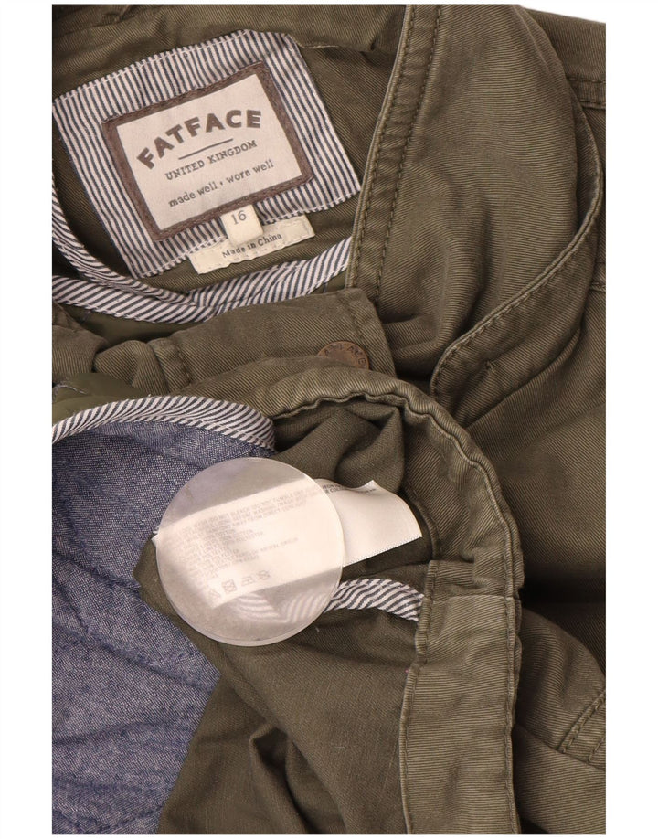 Jachetă parka pentru femei Fat Face UK 16 mare, bumbac kaki