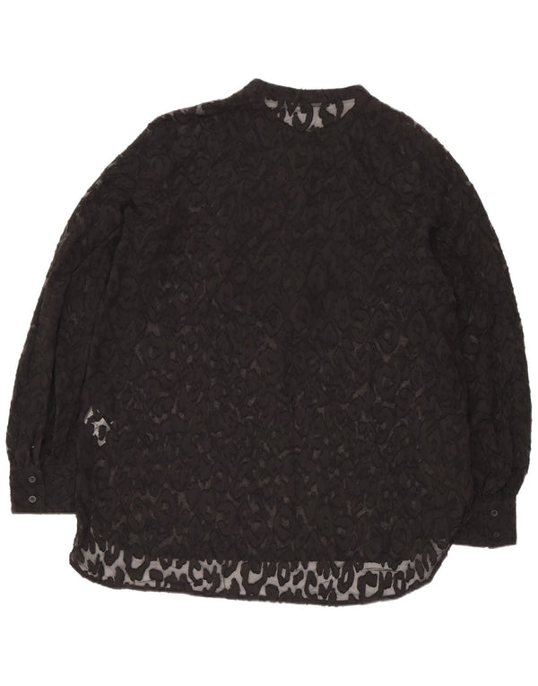 French Connection Womens See Through Tunic Top UK 12 Medium Black