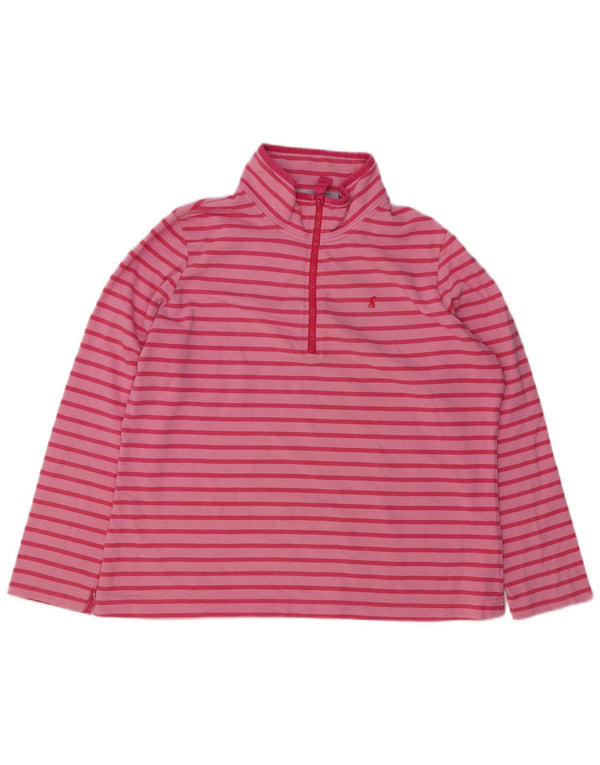 Pulover pentru femei Joules, supradimensionat, cu fermoar, cu gât, UK 18 XL, cu dungi roz