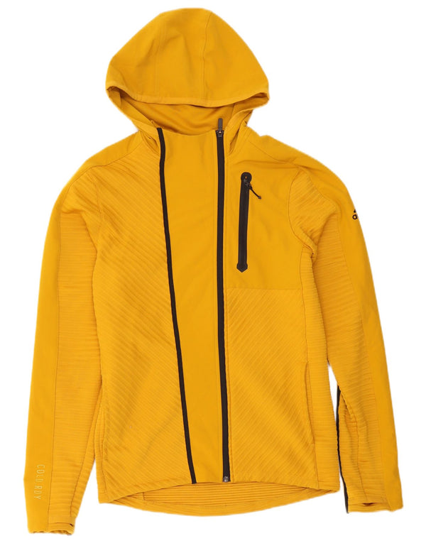 Pulover Adidas pentru bărbați, cu fermoar, din poliester galben mic