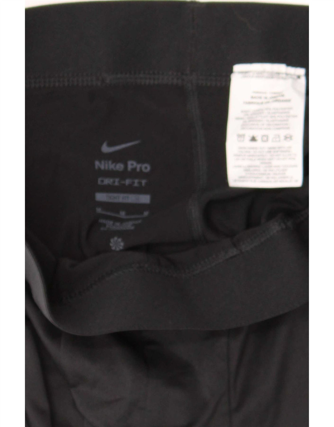 Leggings crop pentru femei Nike, strâns, UK 12 Poliester mediu negru
