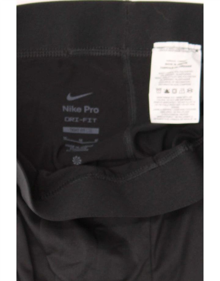 Leggings crop pentru femei Nike, strâns, UK 12 Poliester mediu negru