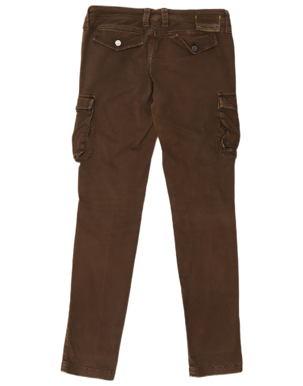 Meltin' Pot Womens Cargo Trousers UK 10 Small W27 L31 Brown Bumbac
