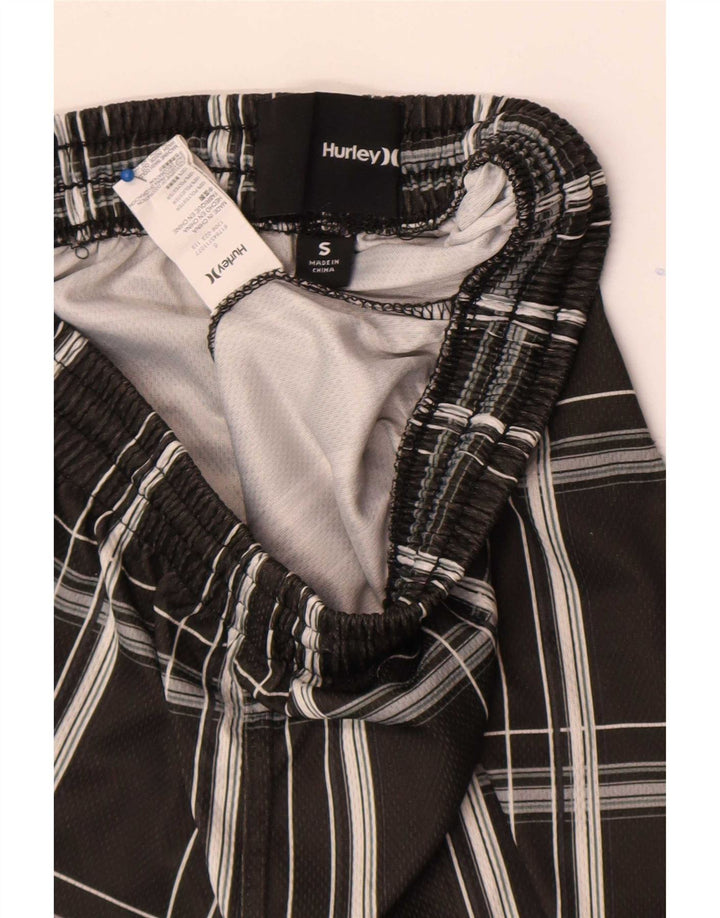 Pantaloni scurți sport Hurley pentru băieți 8-9 ani, mici, gri, carouri, poliester