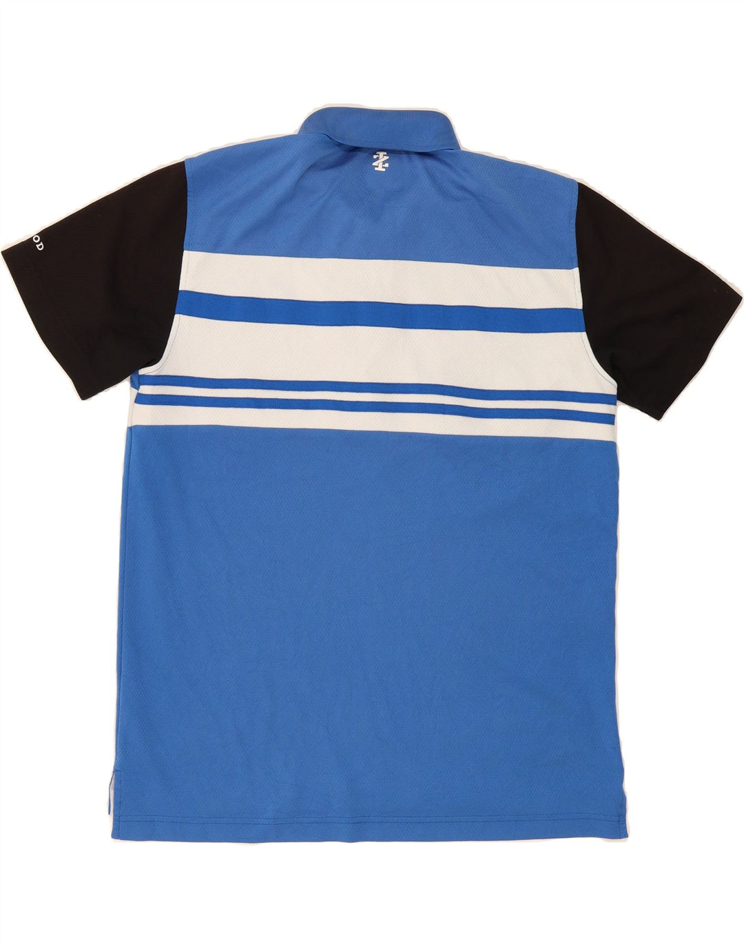 IZOD Mens Polo Shirt Medium Blue Colourblock Polyester Vintage Izod and Second-Hand Izod from Messina Hembry 