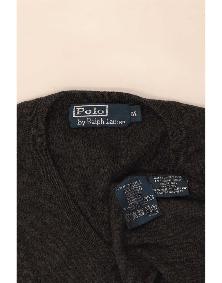 Pulover Polo Ralph Lauren pentru bărbați, cu decolteu în V, lână, gri mediu