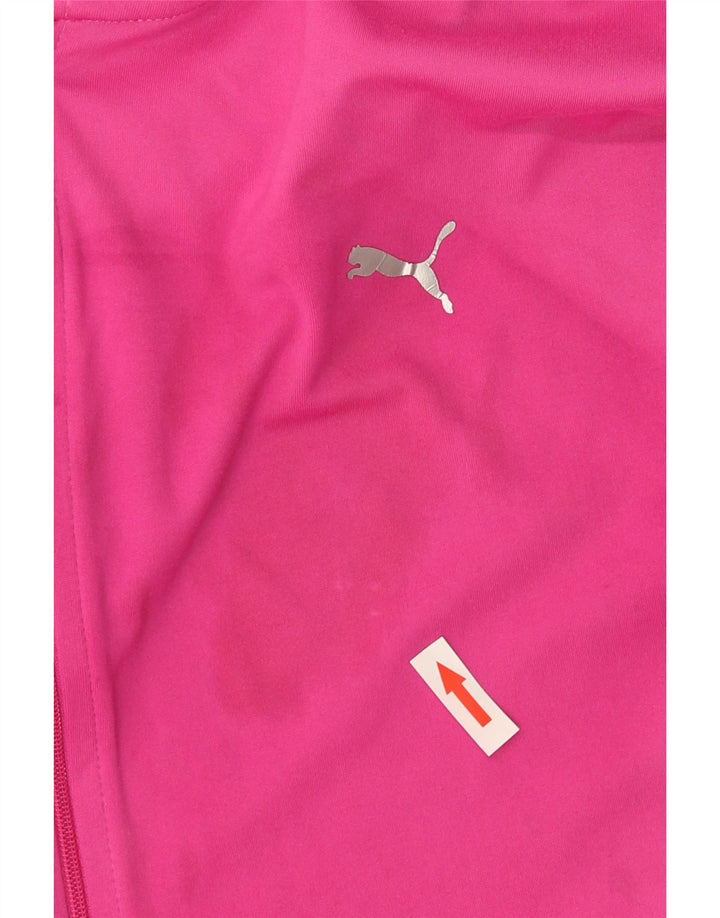 Pulover Puma pentru femei, cu fermoar, UK 16, poliester roz mare