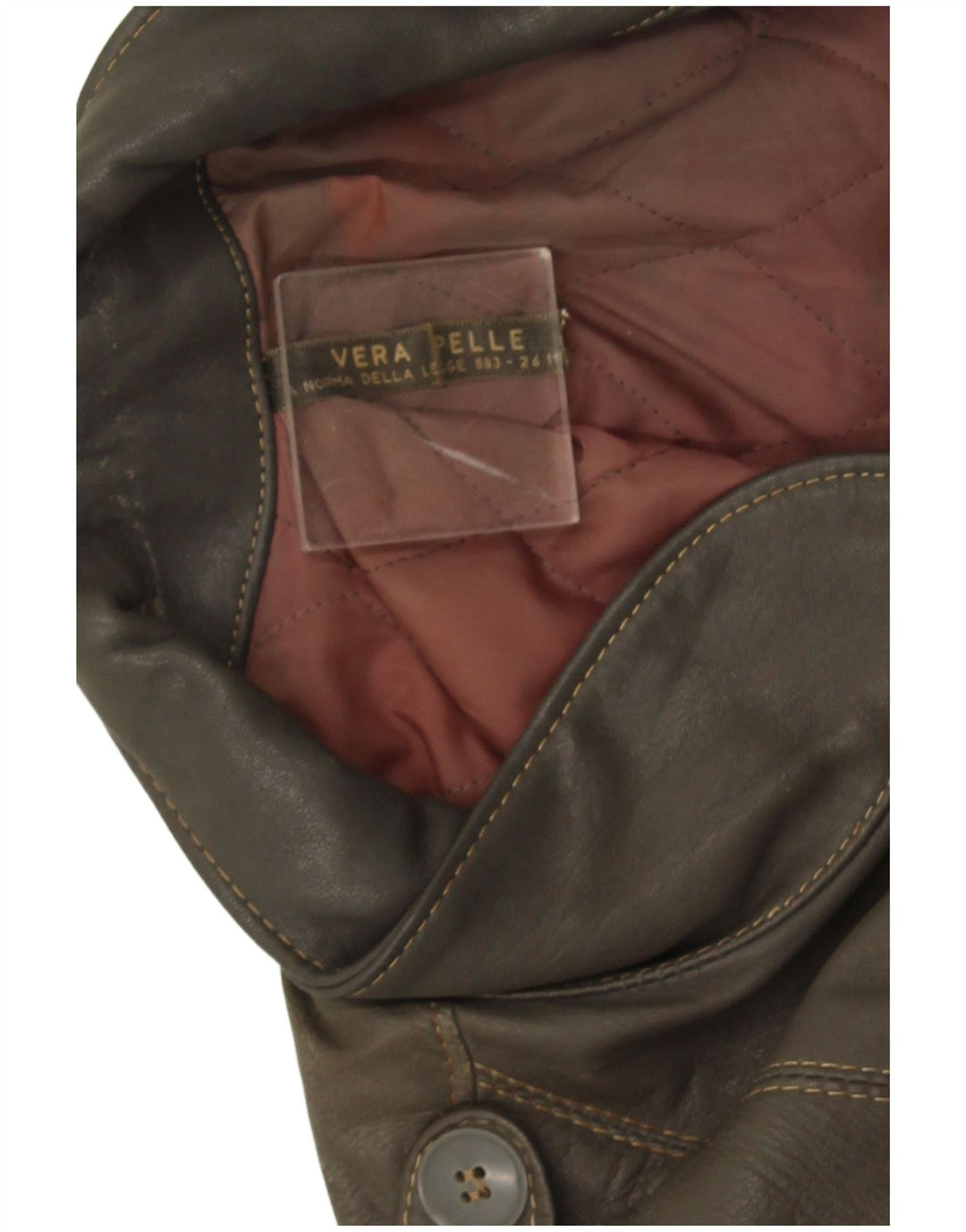 Jachetă militară din piele vintage pentru bărbați UK 38 Medium Khaki Leather