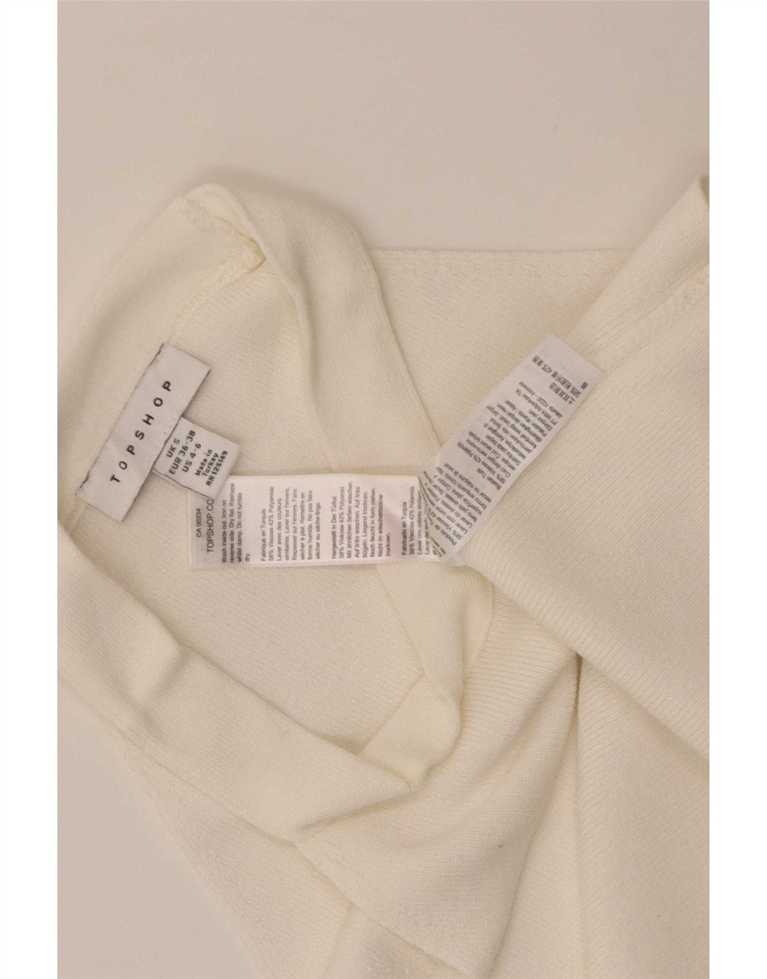 Topshop Crop Halter Top pentru femei UK 8 Small White Viscose