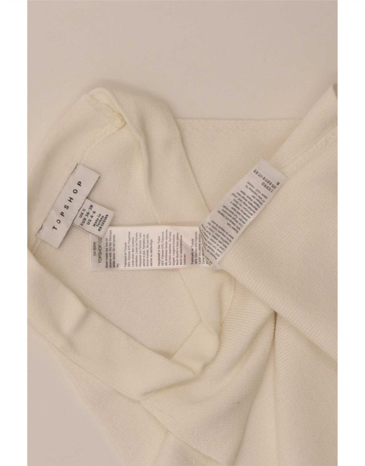 Topshop Crop Halter Top pentru femei UK 8 Small White Viscose