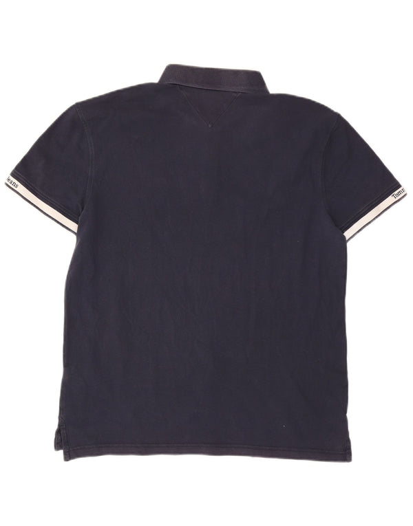 Tricou polo Tommy Hilfiger pentru bărbați, mare, albastru bleumarin, bumbac color bloc
