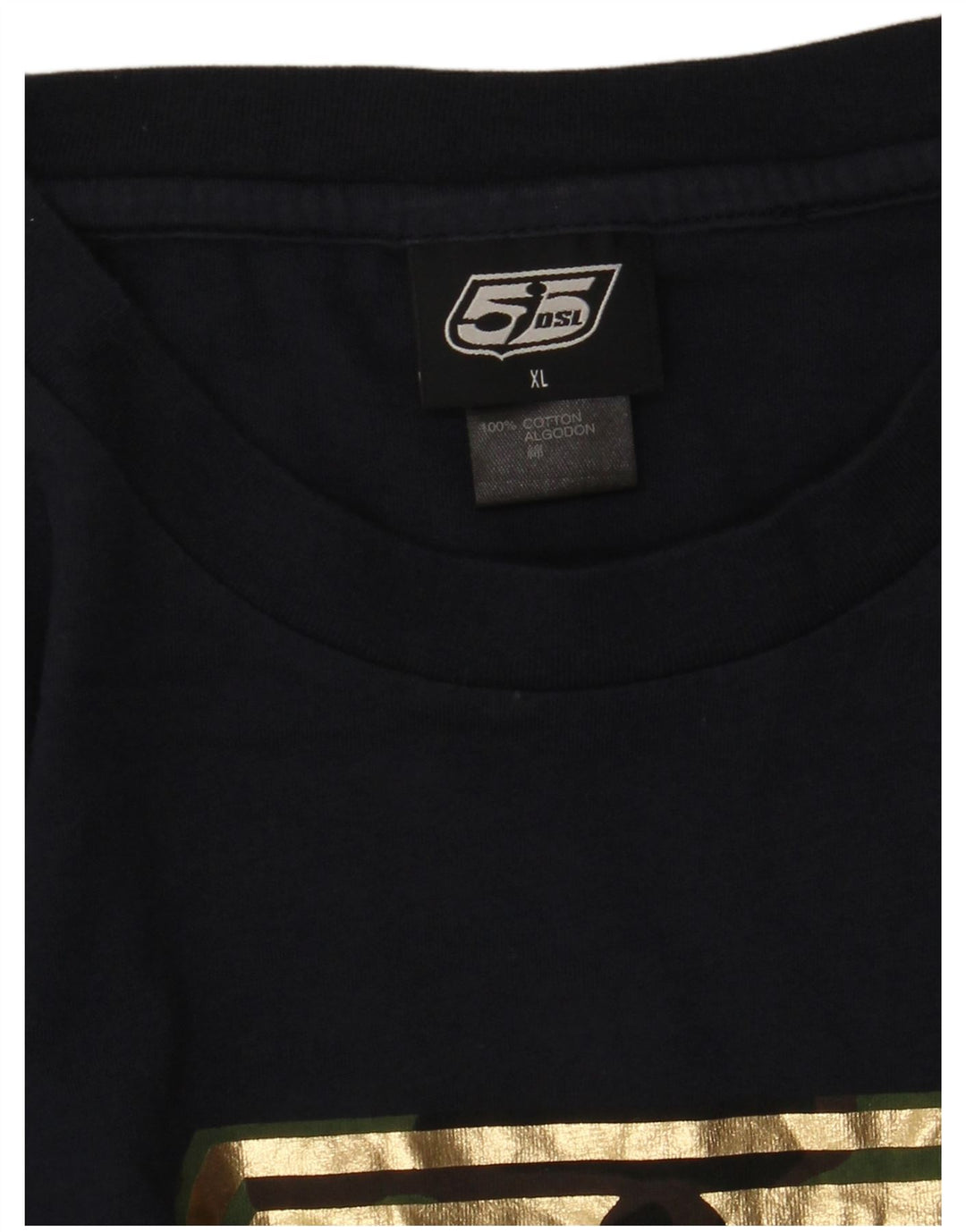 DIESEL Top grafic pentru bărbați cu mânecă lungă XL, bumbac bleumarin