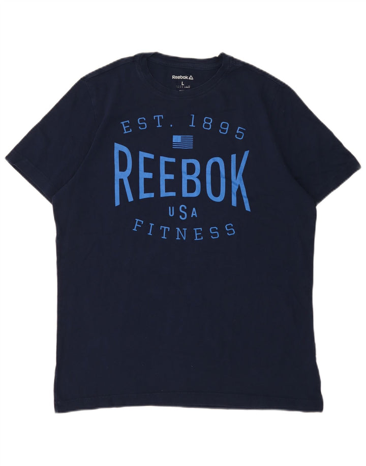 Tricou grafic pentru bărbați Reebok Top mare din bumbac bleumarin