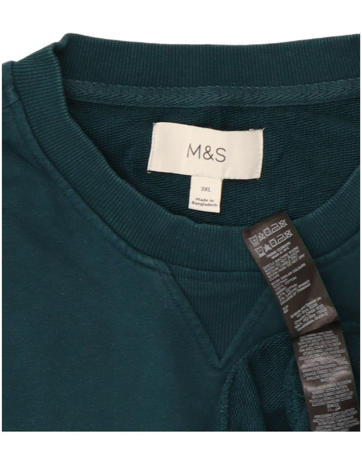 Pulover pentru bărbați Marks & Spencer, bumbac verde 3XL