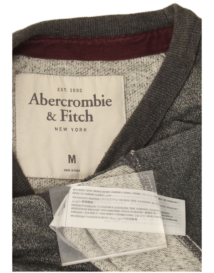 ABERCROMBIE & FITCH Pulover pentru bărbați din bumbac color bloc, gri mediu
