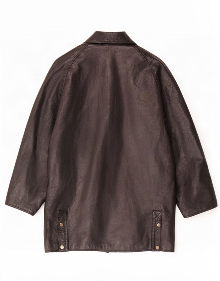 Palton din piele vintage pentru bărbați UK 40 mare negru