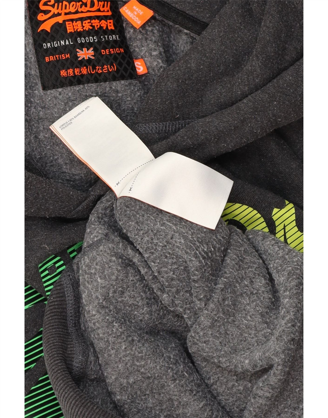 Pulover pentru bărbați Superdry Graphic Hoodie Pulover mic, gri, bumbac