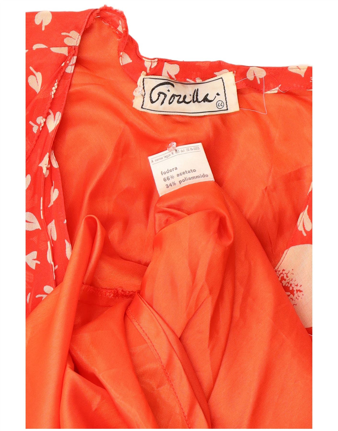 Rochie de epocă pentru femei cu volan în față ITB 44 Medium Red Floral Retro