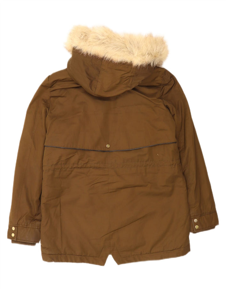 Jachetă parka supradimensionată Sherpa pentru femei Trafaluc UK 10 Maro mic