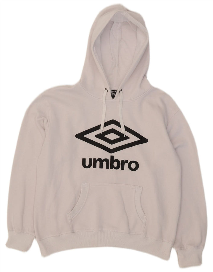 Pulover cu glugă grafic Umbro pentru bărbați, bumbac alb mediu