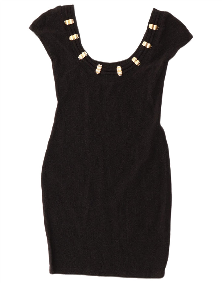 Rochie de damă vintage bodycon UK 8 Poliamidă neagră mică