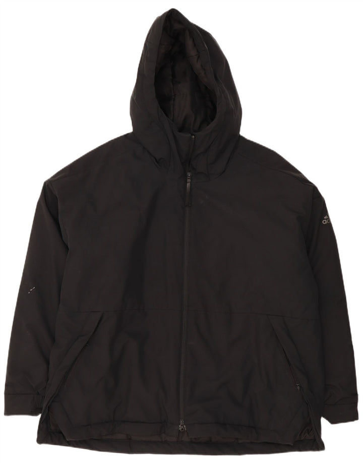 Jachetă căptușită cu glugă pentru bărbați Adidas UK 42 XL poliester negru