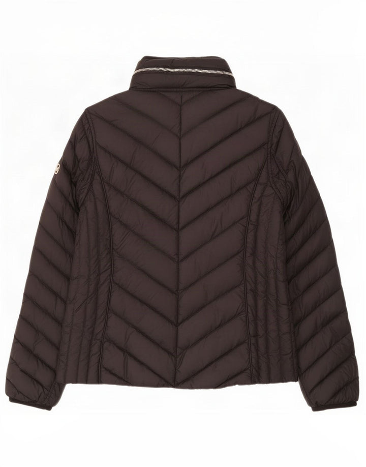 Jachetă căptușită cu glugă Michael Kors pentru femei UK 14 Medium Black Nylon