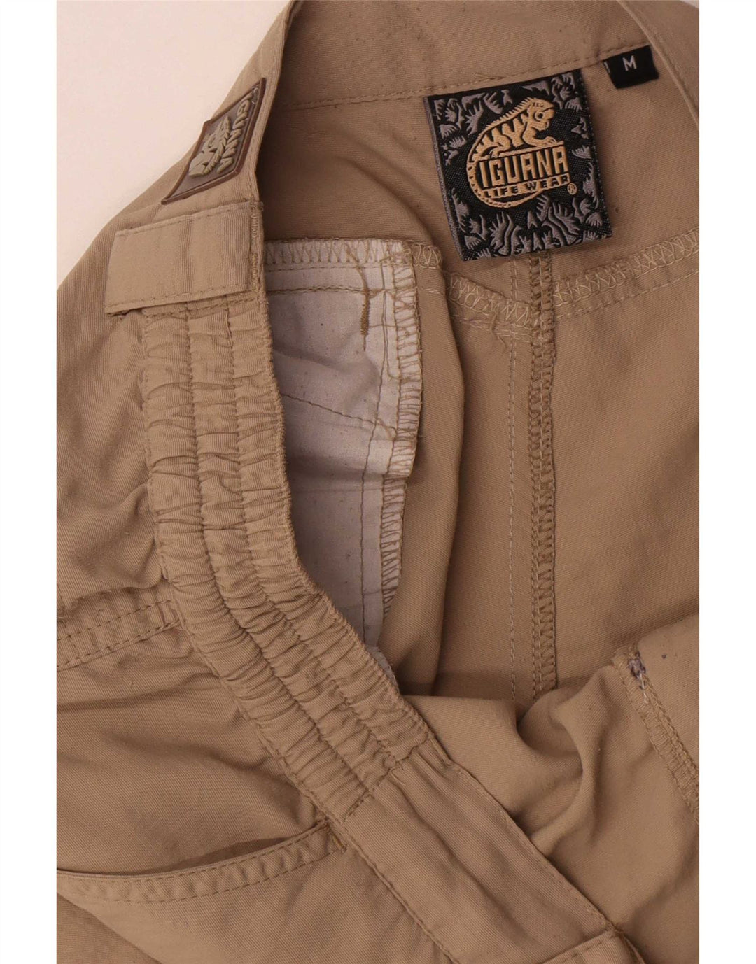 Pantaloni cargo drepti pentru bărbați Iguana, poliamidă, bej mediu