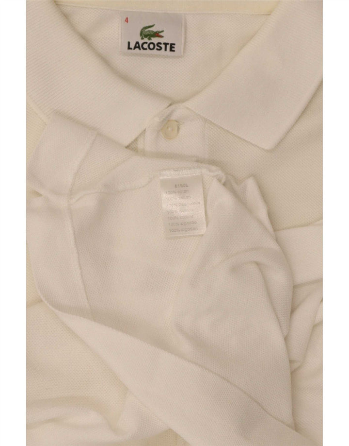 Tricou polo Lacoste pentru bărbați, mărimea 4, bumbac alb mediu