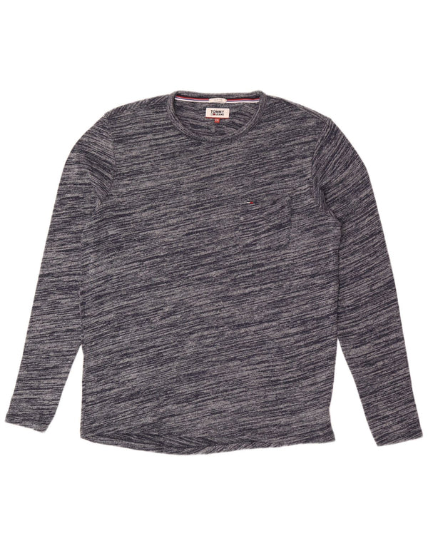 Tommy Hilfiger Bărbați Slim Fit Top cu mânecă lungă 2XL bleumarin bumbac cu pete