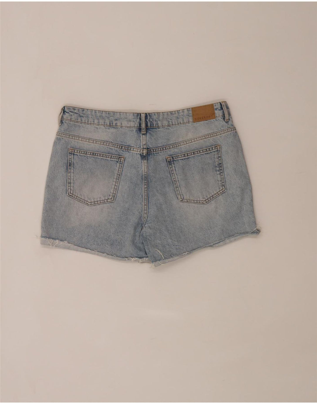 Pantaloni scurți din blugi pentru femei Superdry W32, bumbac albastru mare