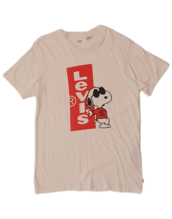 Tricou cu grafic Levi's Peanuts pentru bărbați Top mic din bumbac alb
