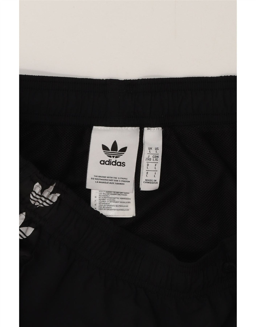 Pantaloni scurți sport grafic ADIDAS, mari, negru, poliester