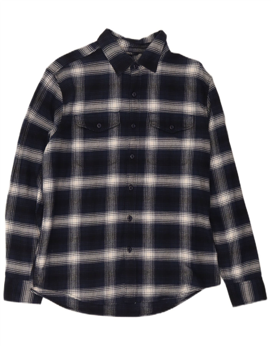 Cămașă de flanel pentru bărbați American Eagle, bumbac cu carouri, albastru marin mediu