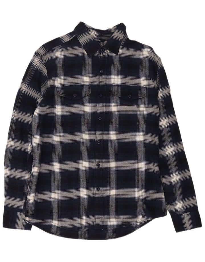 Cămașă de flanel pentru bărbați American Eagle, bumbac cu carouri, albastru marin mediu