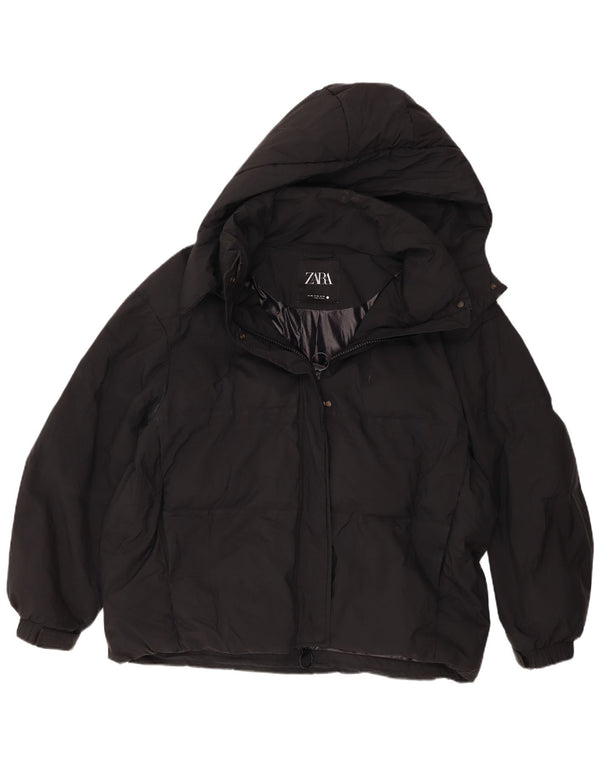 Jachetă căptușită supradimensionată pentru femei Zara UK 18 XL Negru