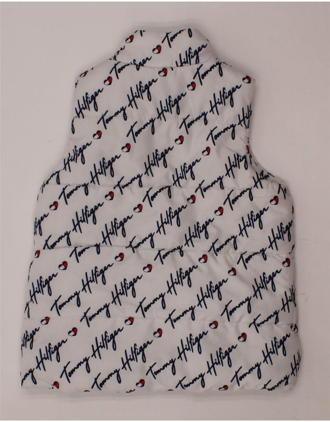 TOMMY HILFIGER Gilet Căptușit Grafic Fete 3-4 Ani Poliester Alb