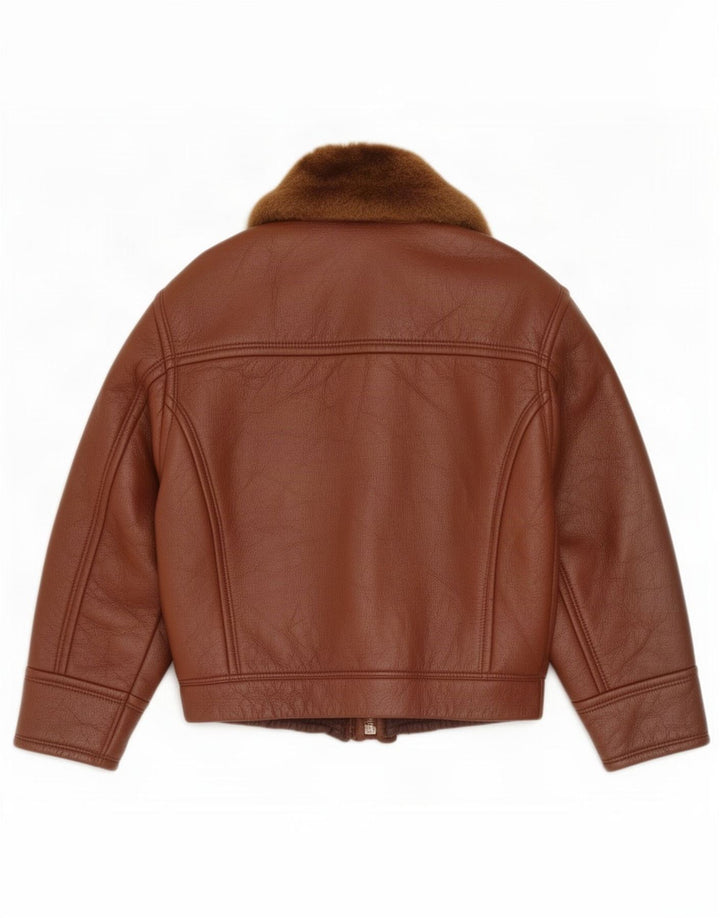 Vintage Mens Shearling Jacket IT 56 3XL Brown