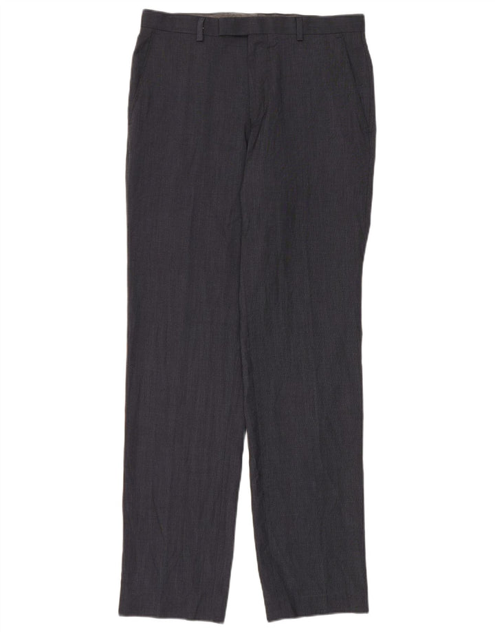 Marks & Spencer Pantaloni drepți pentru bărbați L30 L33 Poliester bleumarin