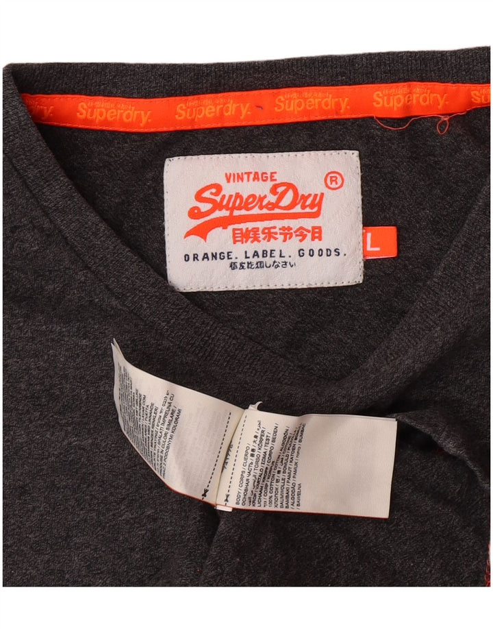 Tricou Superdry pentru bărbați Top mare din bumbac cu pete gri