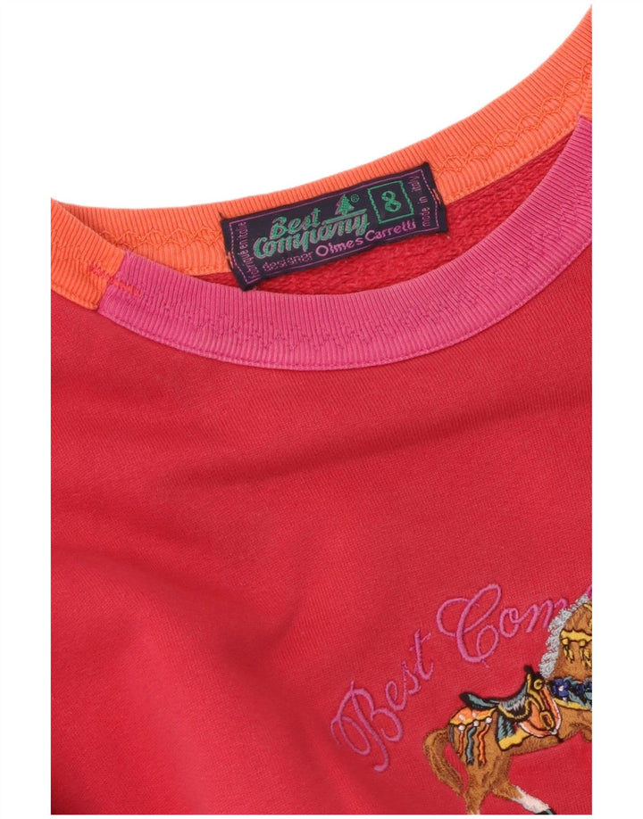 BEST COMPANY Pulover cu grafic supradimensionat pentru femei UK 8 Small Red