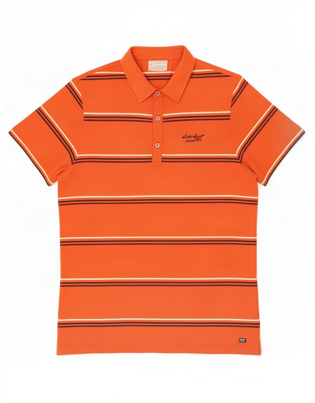 Tricou polo pentru bărbați Lotto în dungi mari portocalii