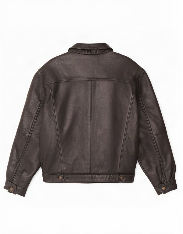 Jachetă de piele vintage pentru bărbați UK 38 Medium Black