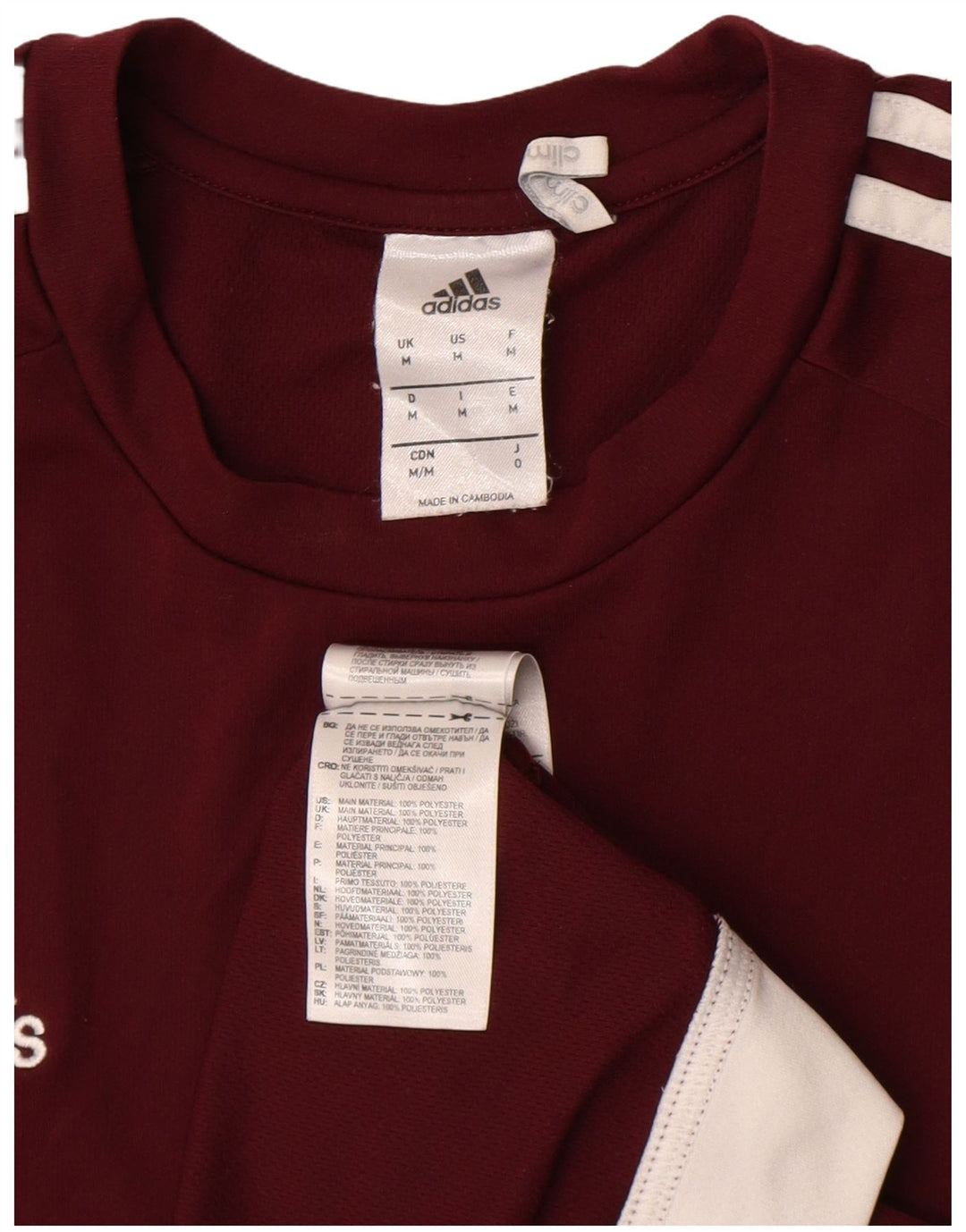 Tricou Adidas Climalite pentru bărbați Top Medium Maroon Poliester