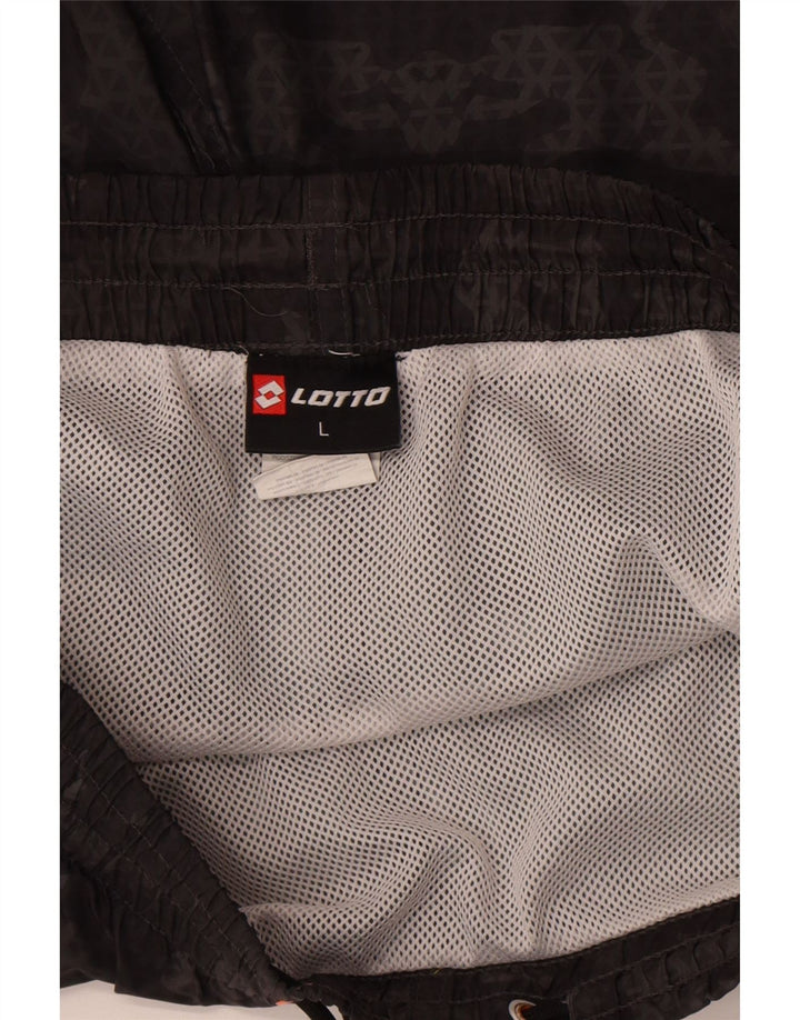 Pantaloni scurți de înot Lotto pentru bărbați, mari, negru, geometric, poliester