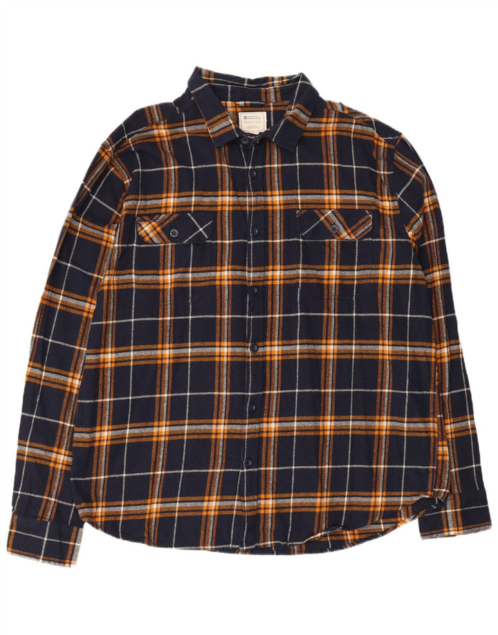 Cămașă de flanel pentru bărbați Mountain Warehouse XL, bumbac cu carouri bleumarin