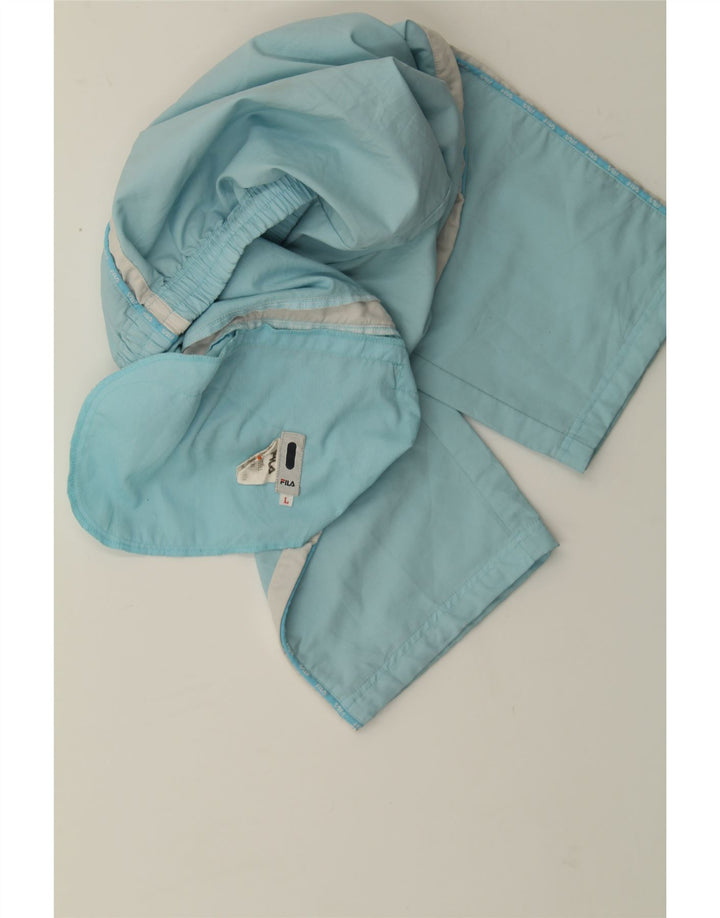 FILA Womens Tracksuit Trousers UK 16 Large  Blue Colourblock Vintage Fila and Second-Hand Fila from Messina Hembry 